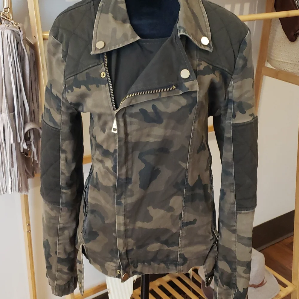 RARE  Zara Mens Camo Biker Couture Jacket Sz M - Picture 4 of 9